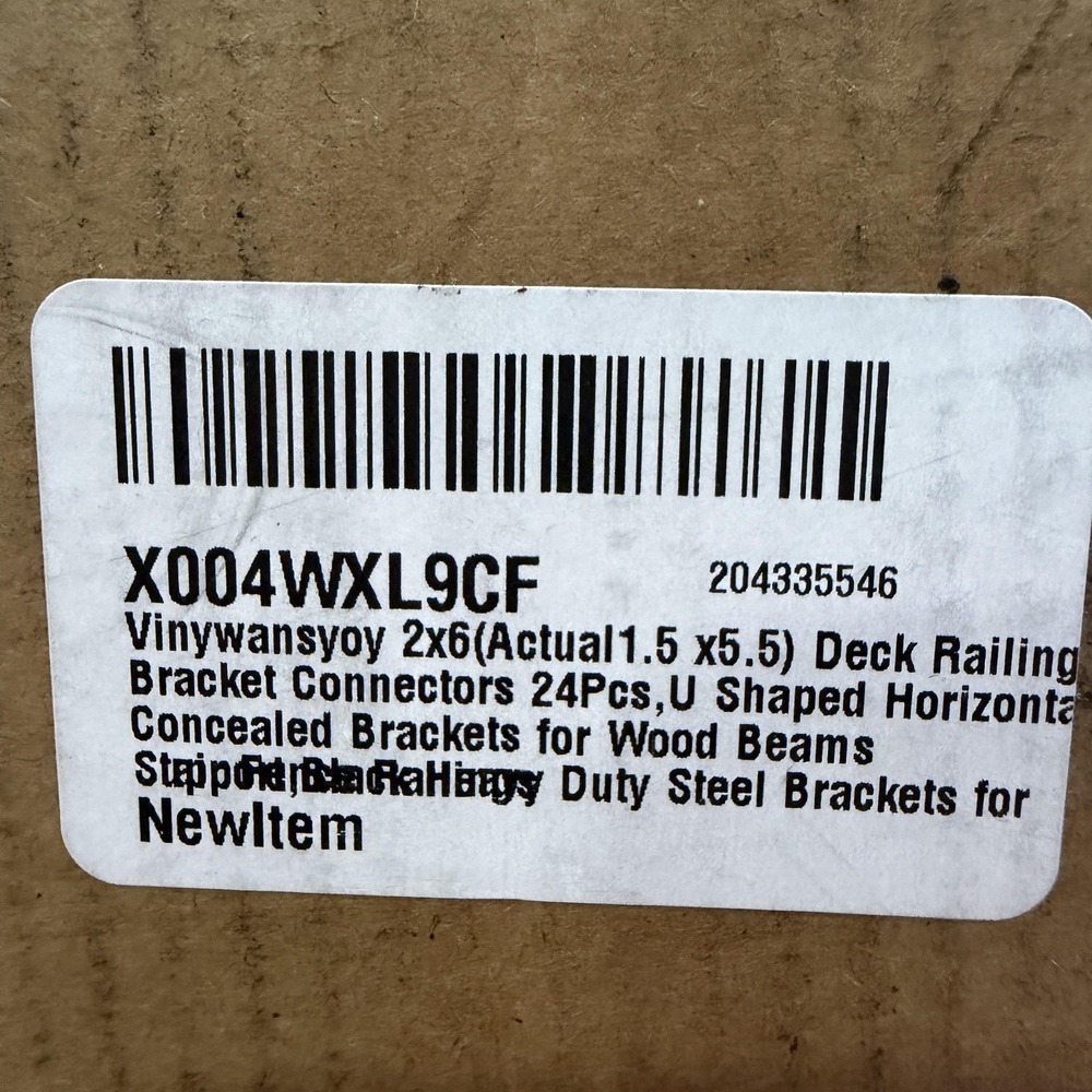 Vinywansyoy 2x6 Deck Railing Bracket Connectors‎ 24Pcs U Shaped Steel Black